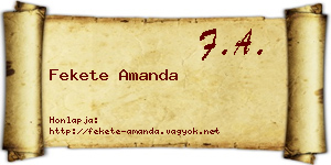Fekete Amanda névjegykártya